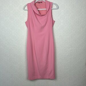 Black Halo Asymmetrical Light Pink Blaze Sheath Dress Sleeveless Collar Career